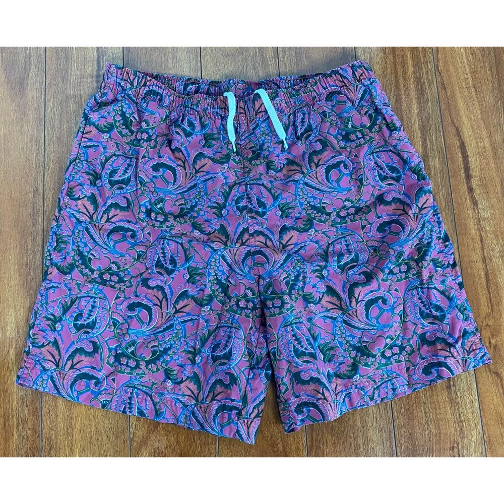 VTG Polo Sport Ralph Lauren paisley floral lined swim trunks board shorts, XL